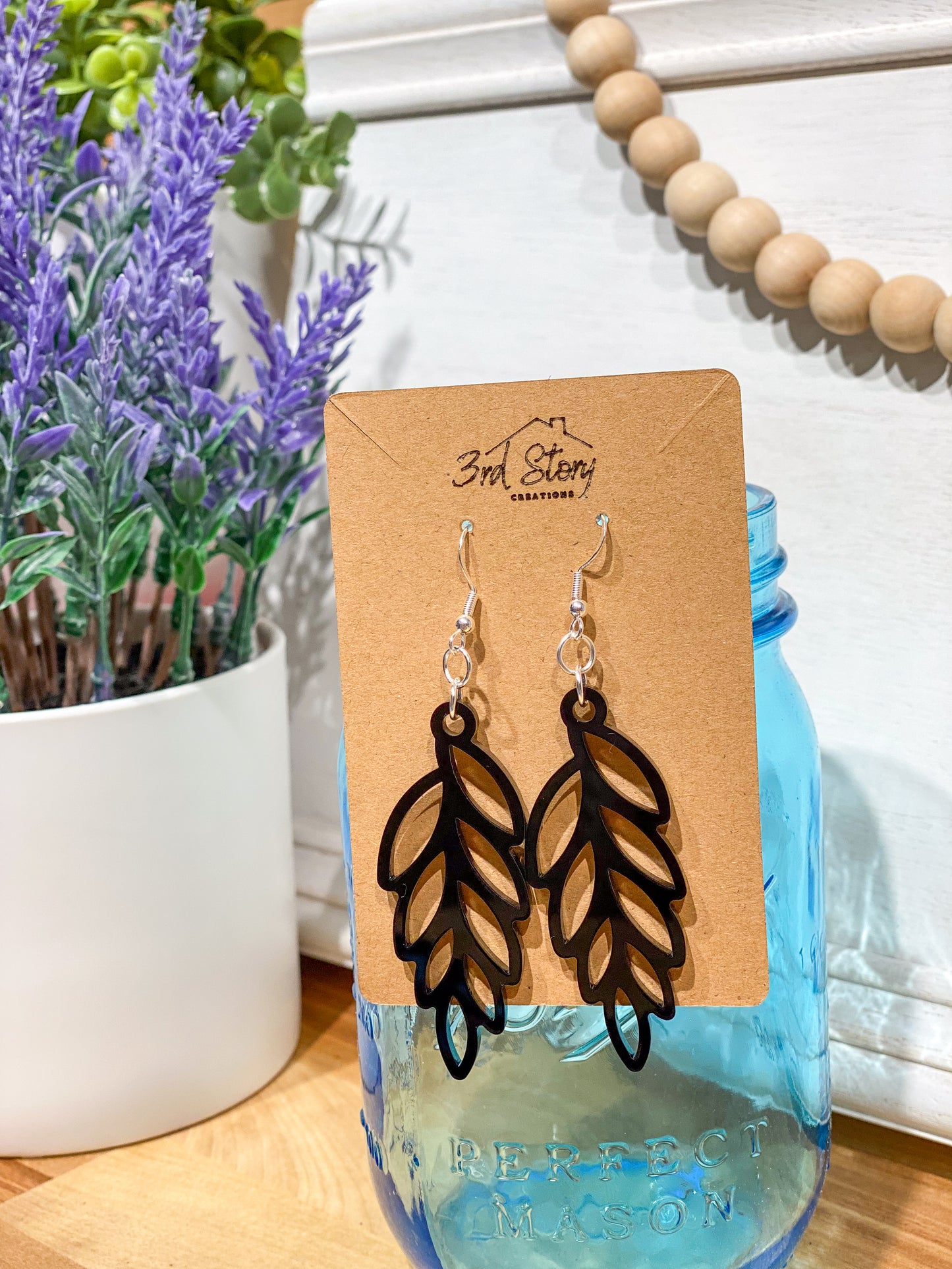 Black Acrylic Earrings