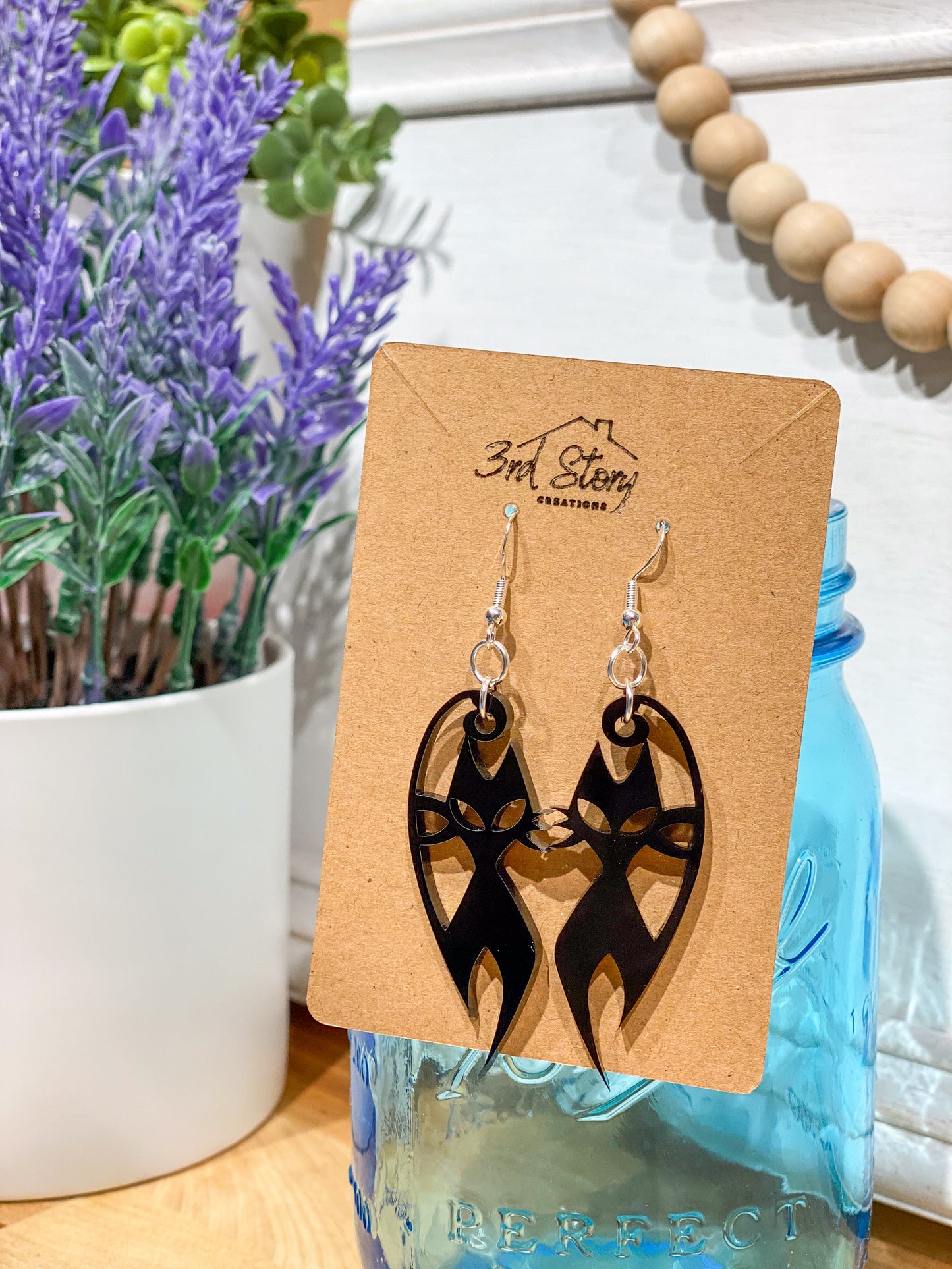 Black Acrylic Earrings