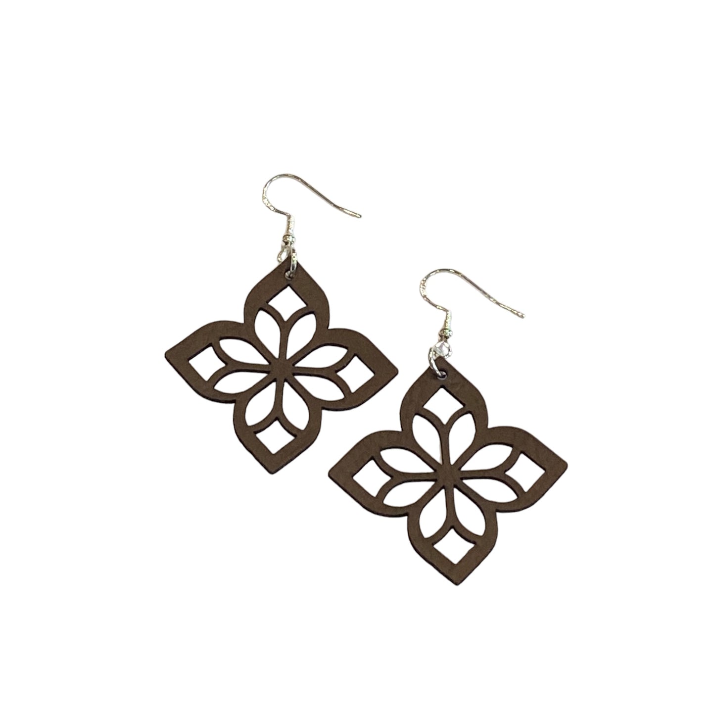 Star Mosaic Faux Leather Earrings