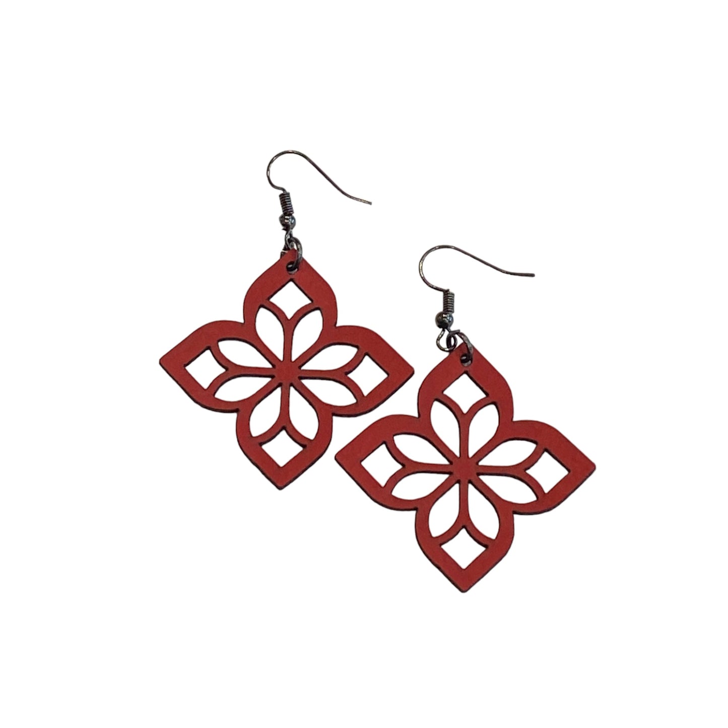 Star Mosaic Faux Leather Earrings