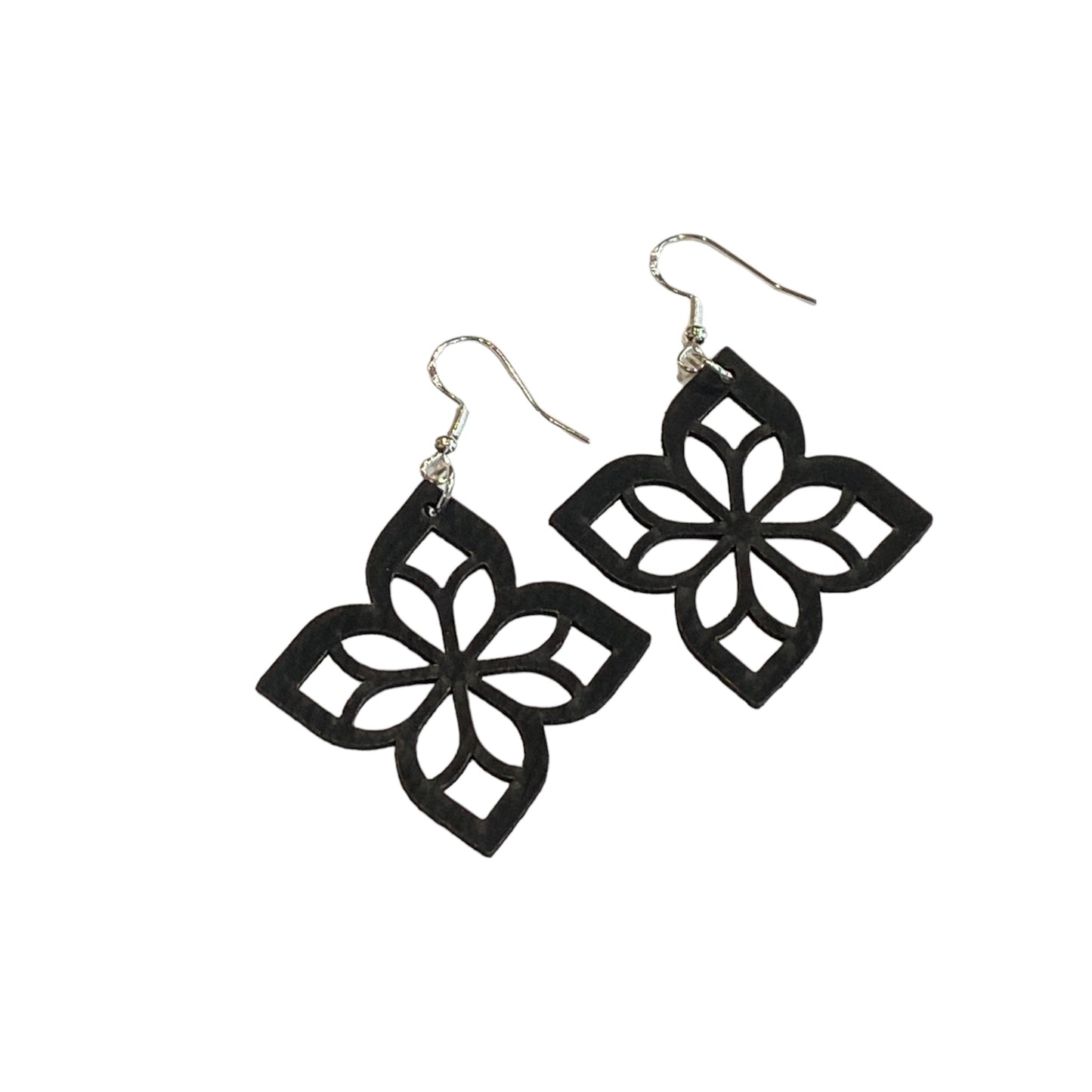 Star Mosaic Faux Leather Earrings