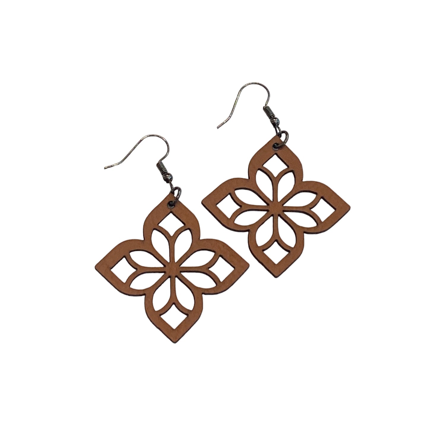 Star Mosaic Faux Leather Earrings