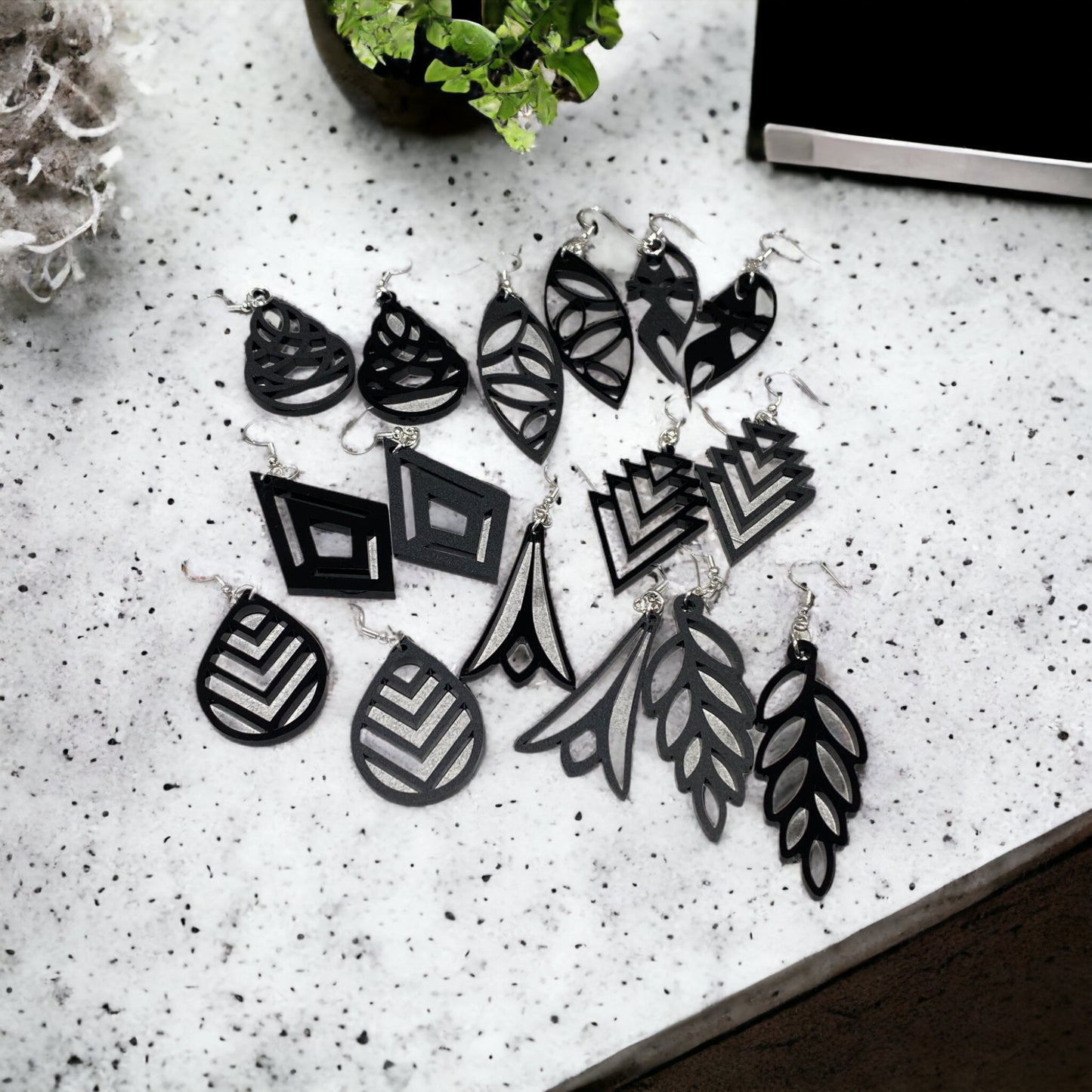 Black Acrylic Earrings