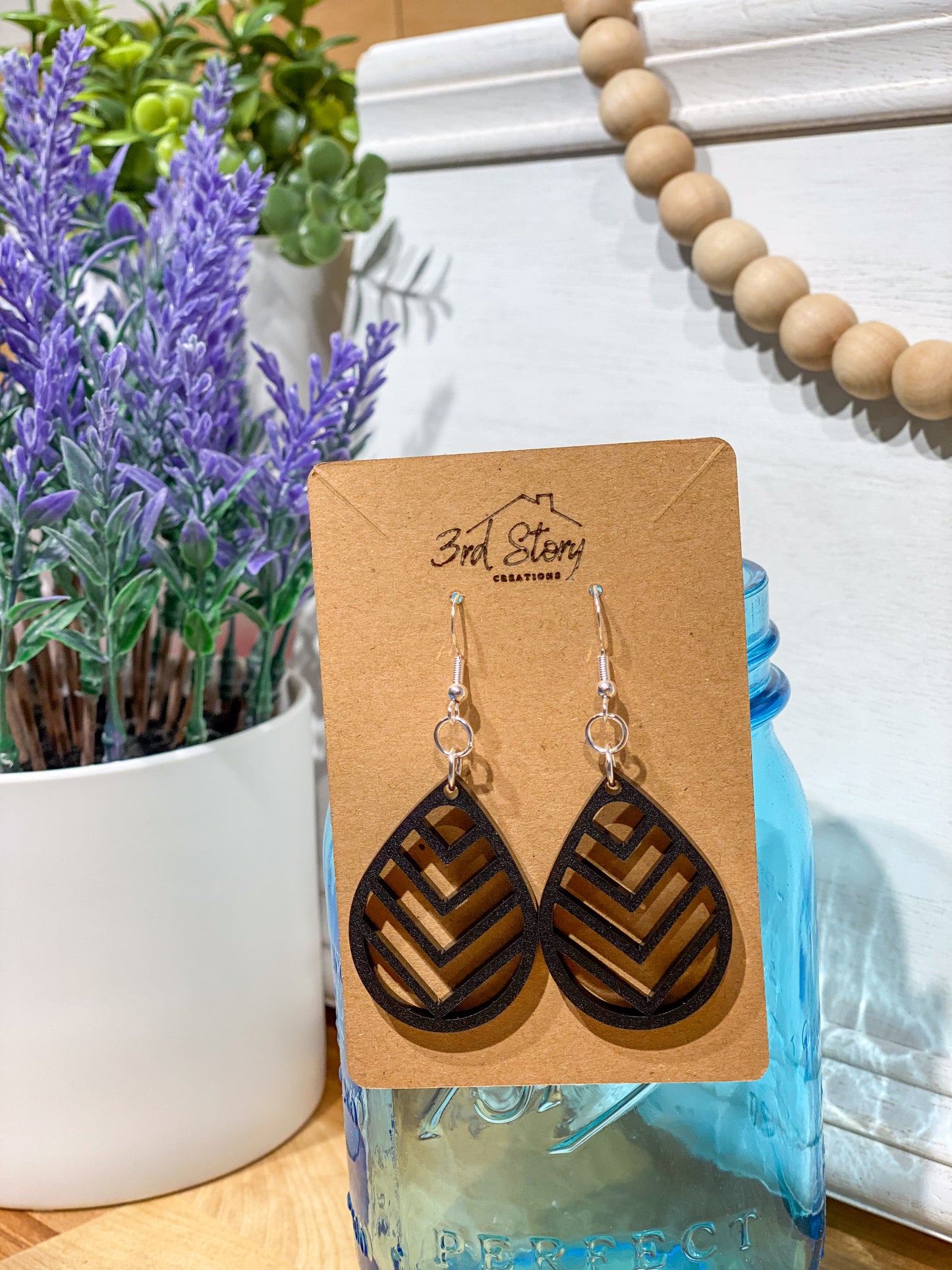 Black Acrylic Earrings