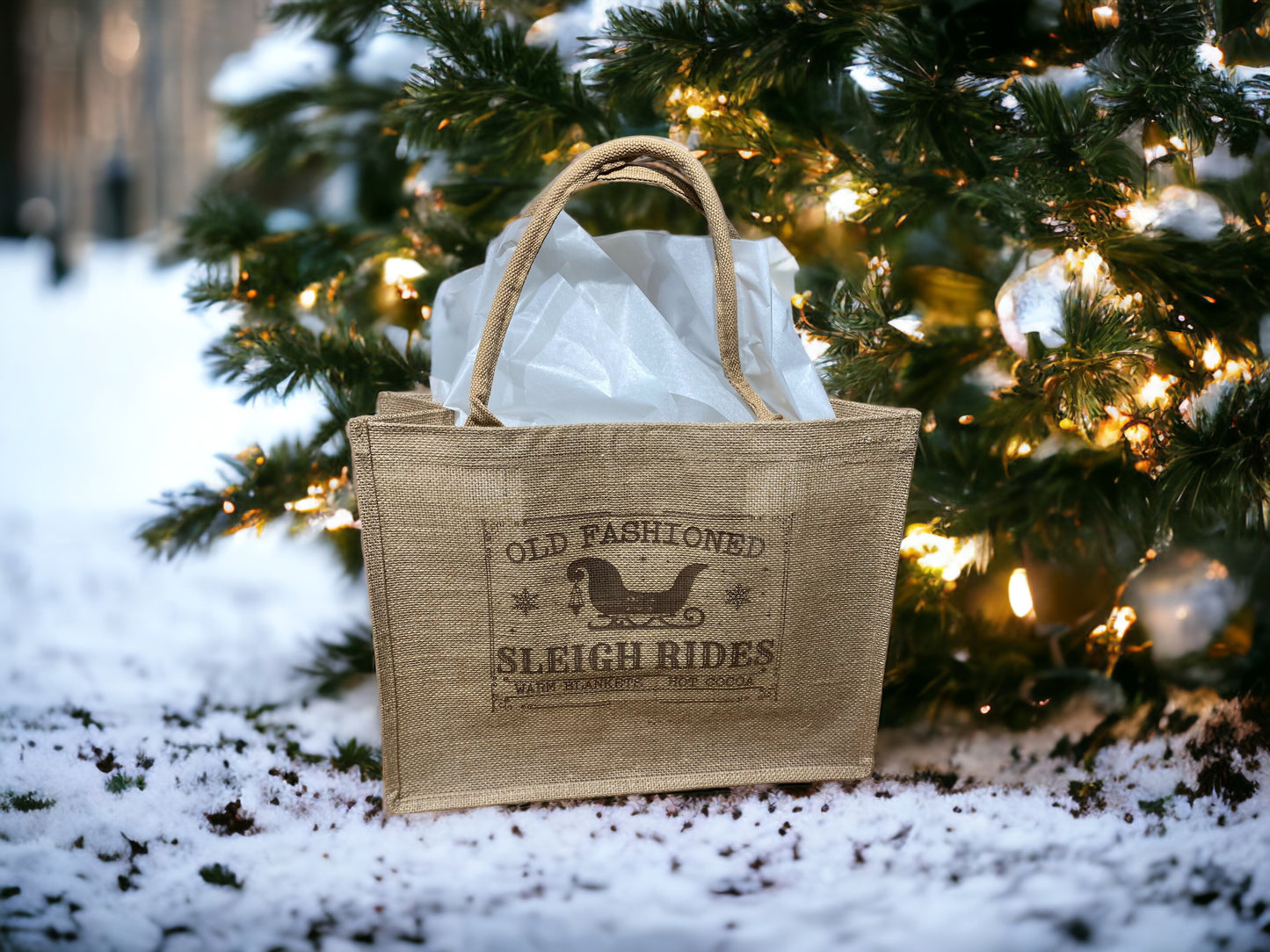 Burlap Tote Shopping/Gift Bags