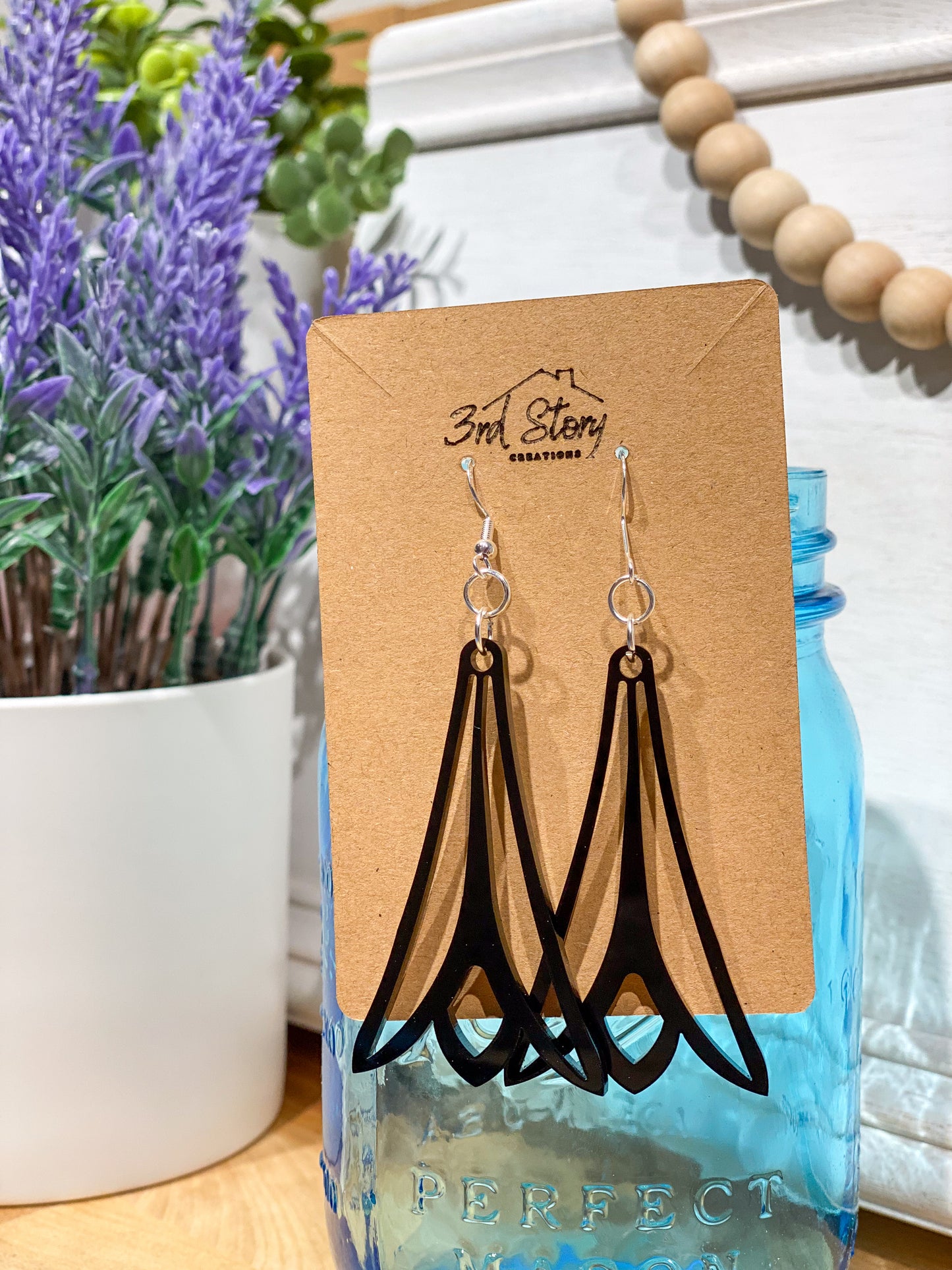 Black Acrylic Earrings