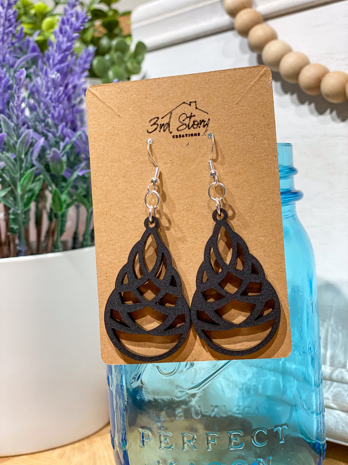 Black Acrylic Earrings