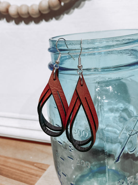 Leather Teardrop Earrings