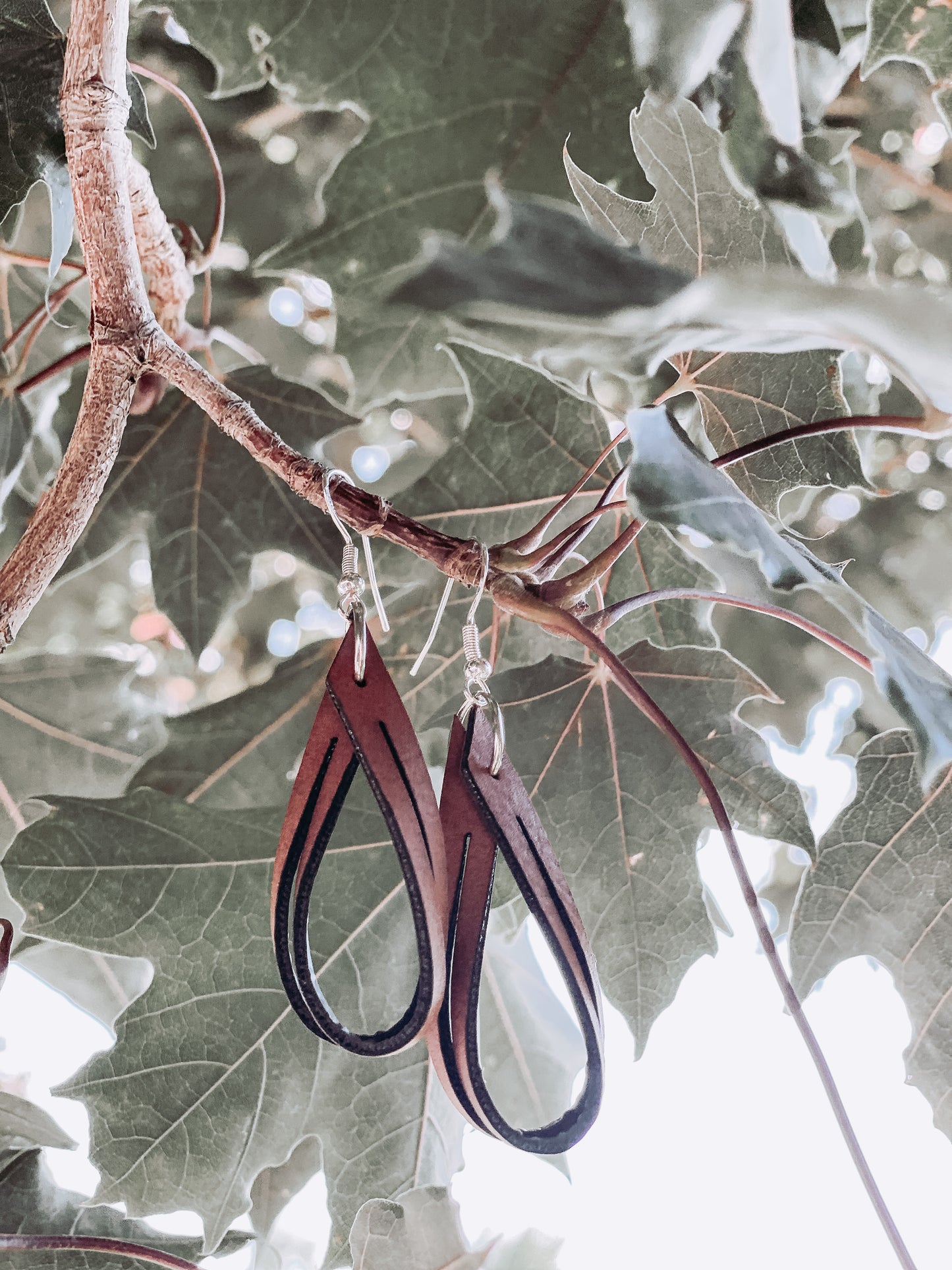 Leather Teardrop Earrings